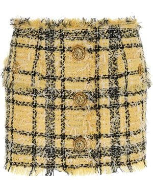 Balmain Lurex Tweed Skirt Polyester Cotton Polyamide - Metallic