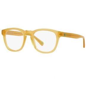 Polo Ralph Lauren Eyeglasses Round Full Rim, Opal Honey Frame And Clear Demo Lenses Lens Ph22585005 Sunglasses - Metallic