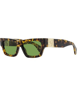 Palm Angels Magnolia Rectangular Sunglasses Peri10J 6055 Havana- 53Mm Plastic (Acetate) - Green