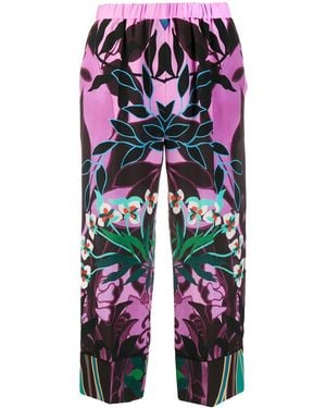 Valentino Mirrored Orchid Print Culottes Clothing - Pink