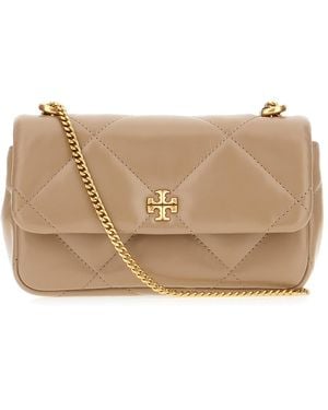 Tory Burch Cappuccino Leather Mini Kira Shoulder Bag - Natural