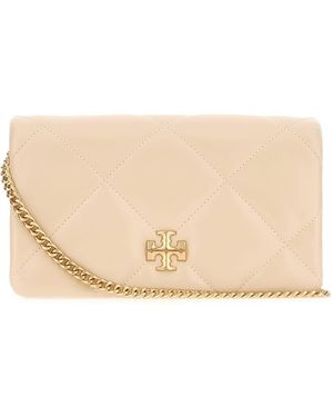 Tory Burch Cream Nappa Leather Kira Crossbody Bag - Natural