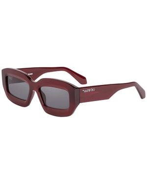 Off-White c/o Virgil Abloh Sunglasses Square Full Rim, Burgundy Frame And Dark Lens Oeri138Charlotte2807 - Brown
