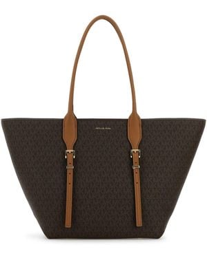 Michael Kors Printed Canvas Moore Shopping Bag - Brown