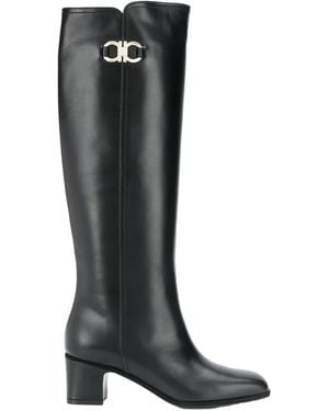 Ferragamo Cordo Leather Boot - Black