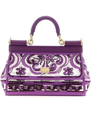 Dolce & Gabbana Sicily Small Handbag - Purple