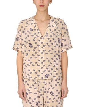 Être Cécile Paisley Print Silk Shirt - Natural