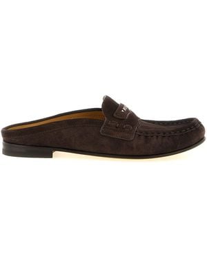 Fendi Calfskin Slip-On Loafers - Brown