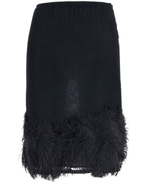 Semicouture Skirt With Feather Trim - Blue