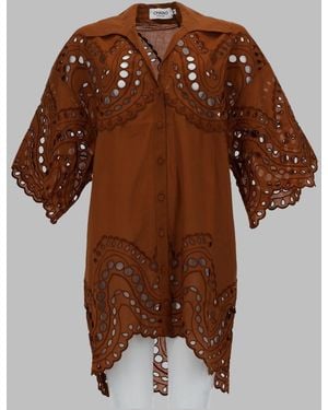 Charo Ruiz Blouse Tao Cotton Polyester Shirt - Brown