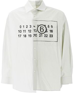 MM6 by Maison Martin Margiela Asymmetric Numeric Shirt With - Grey