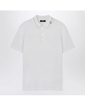 Versace Polo Shirt With Medusa Embroidery - White