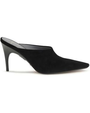 Balenciaga Duchesse Suede Mule Court Shoes - Black