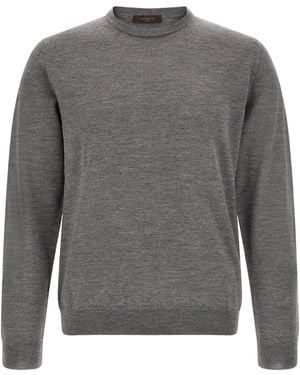 Zanone Virgin Wool Crew Neck Sweater - Gray