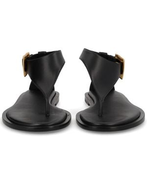 Balmain Sandals Anthem Leather - Black