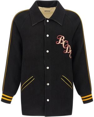Bode 'Monogram Snap' Reversible Jacket - Black