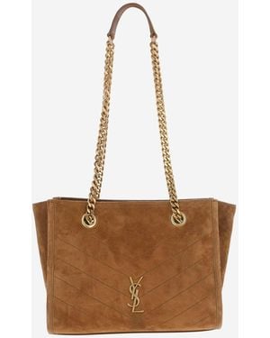 Saint Laurent Shoulder Bag Le 5 À 7 Soft Hobo Suede - Brown