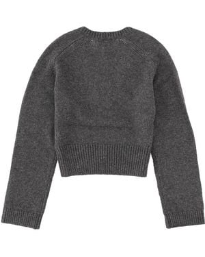 Ganni V-Neck Cashmere Blend Jumper Wool Jumpers - Grey