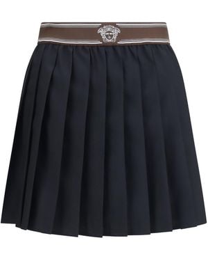 Versace Medusa 95 Pleated Skirt Fabric - Blue