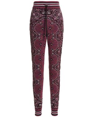 Amiri Space Dye Bandana Cotton Knit Joggers - Red