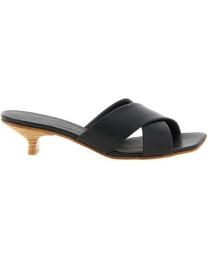 Vicini Leather Mules Calfskin (Bos Taurus) Sandal - Black