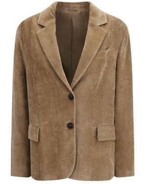 Brunello Cucinelli Beige Viscose Jacket - Brown