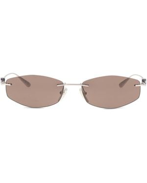 Balenciaga Geometric Oval Sunglasses Metal - White