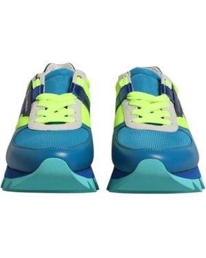 Dolce & Gabbana Leather Low Top Trainers Shoes Calfskin - Blue