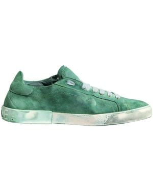 Dolce & Gabbana Suade Dg Logo Sole Low Top Trainers Shoes Suede Leather - Green