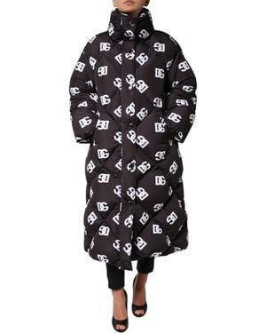 Dolce & Gabbana Dg Mania Puffer Quilted Long Coat Jacket Polyester Clothing - Black