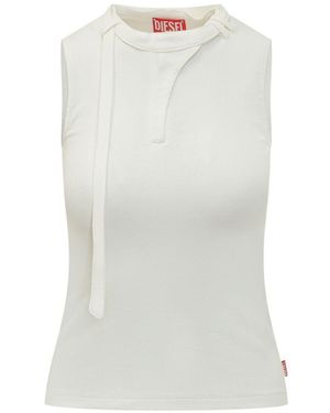 DIESEL Cotton Tank Top - White