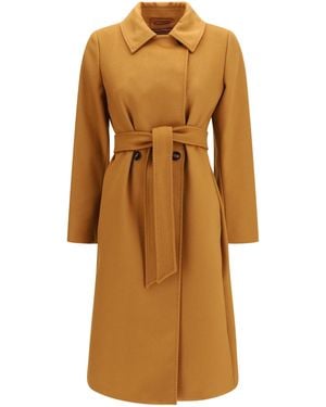 Max Mara Double Breasted Wool Coat Fleece Ovis Aries - Multicolor