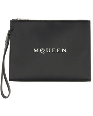 McQueen Pouch With Logo - Black
