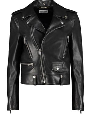Saint Laurent Leather Biker Jacket - Black