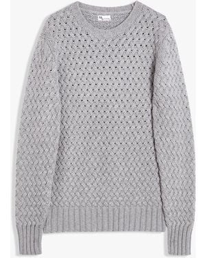 Doppiaa Aalvito Round-Necked Basketweave Stich Sweater Knitwear - Gray