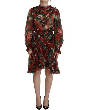 Dolce & Gabbana Elegant A-Line Silk Dres - Black