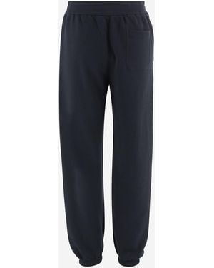 Jil Sander Cotton Pants With Logo - Blue
