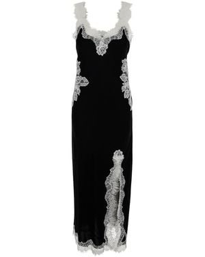 Gold Hawk Long Bias-Cut Dress Silk - Black