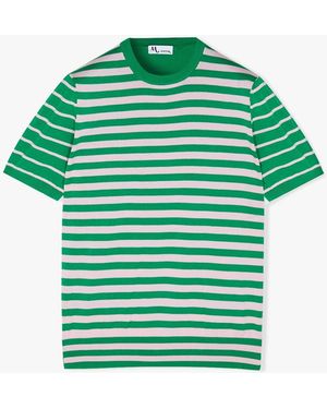 Doppiaa Aalfeo Striped Knitted Tshirt T-Shirt - Green