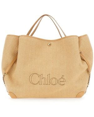 Chloé Tote Bag Clover Fabric - Natural