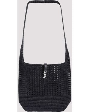 Saint Laurent Raffia Hobo Bag - Black