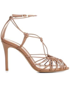 forte_forte Leather Heel Sandals - White