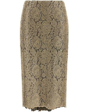 Ermanno Scervino Embroidered Tulle Skirt - Natural