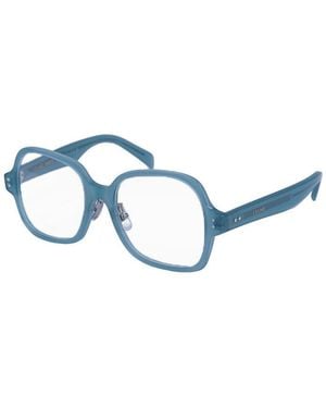 Celine Eyeglasses Square Full Rim, Shiny Frame And Clear Demo Lens Cl50148F093 - Blue