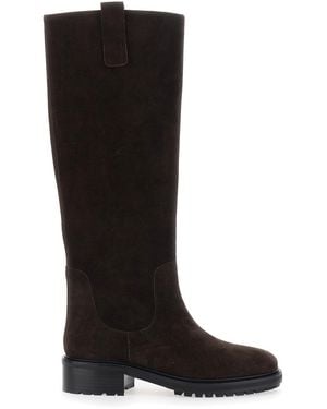 Aeyde Suede Ankle Boots Henry Moka - Black