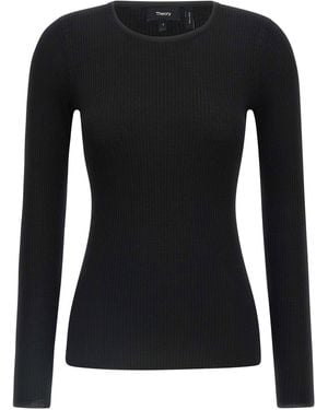 Theory Ribbed Wool Sweater - Black