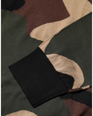 Dolce & Gabbana Camouflage Crew Neck Pullover Jumper Clothing - Black