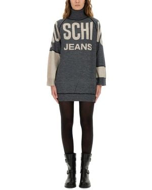 M05CH1N0 Jeans Inlaid Dress - Grey