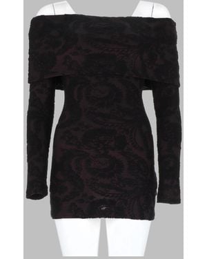 Etro Sweater With Paisley Foliage Pattern Viscose Tops - Black