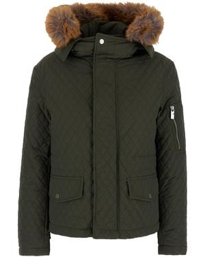 Burberry Quilted Jacket With Ekd Logo Detail - Green